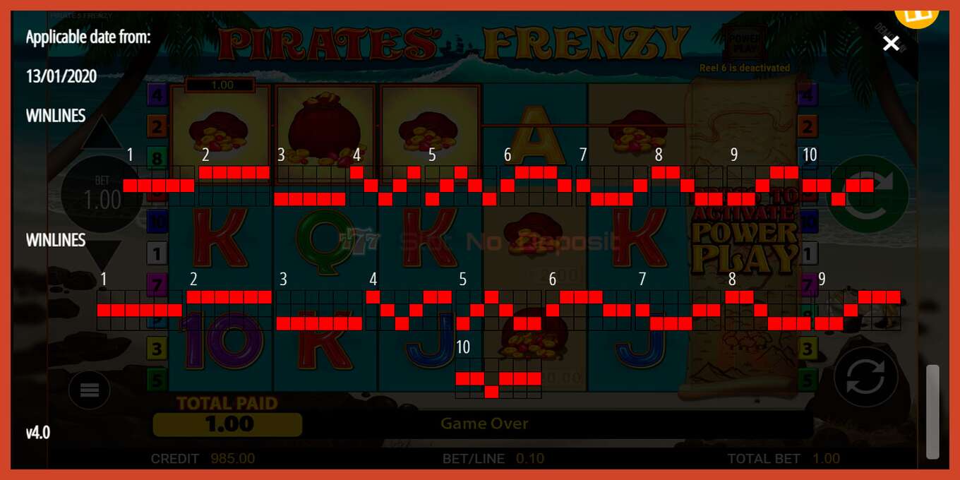 Slot screenshot: Pirates Frenzy no deposit, number - 7