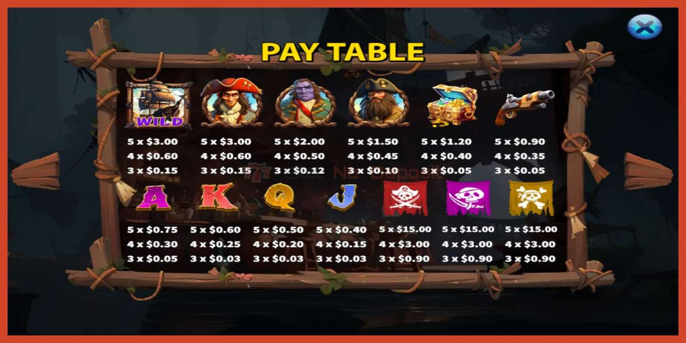 Slot screenshot: Pirates Treasure Quest no deposit, number - 6