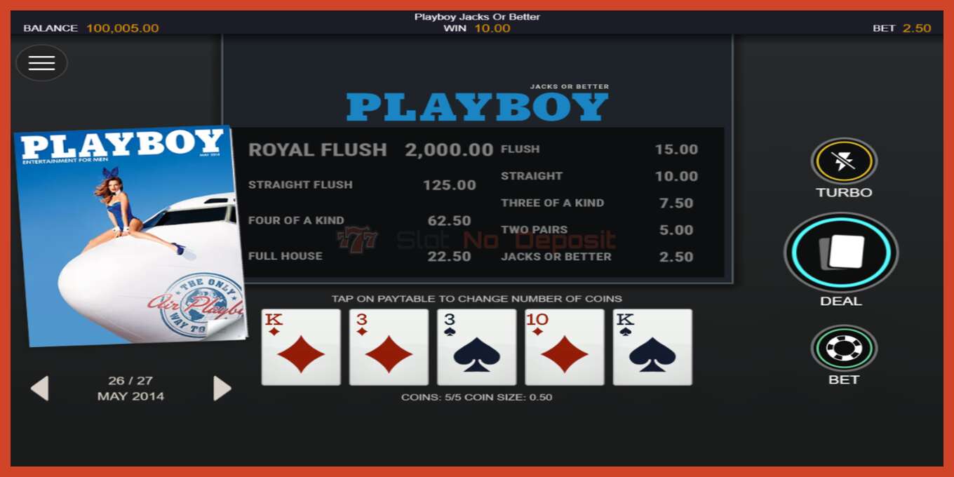 Slot screenshot: Playboy Jacks or Better no deposit, number - 2