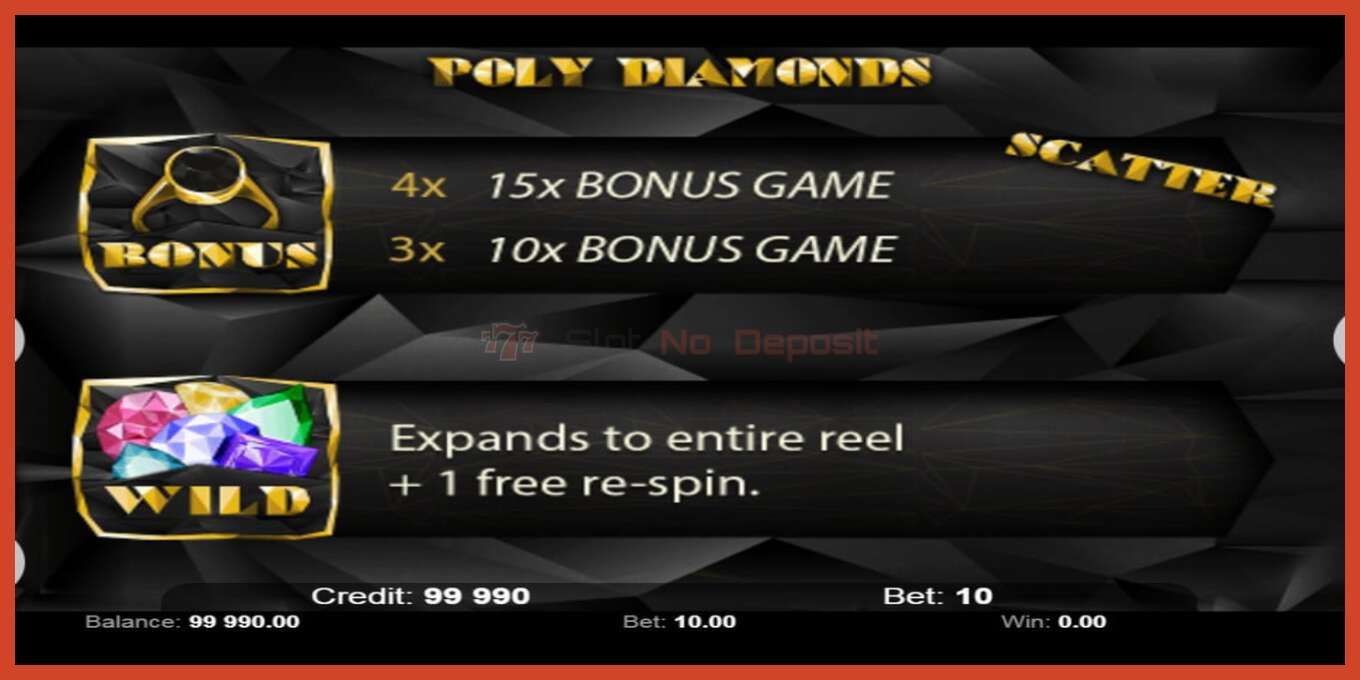 Slot screenshot: Poly Diamonds no deposit, number - 5