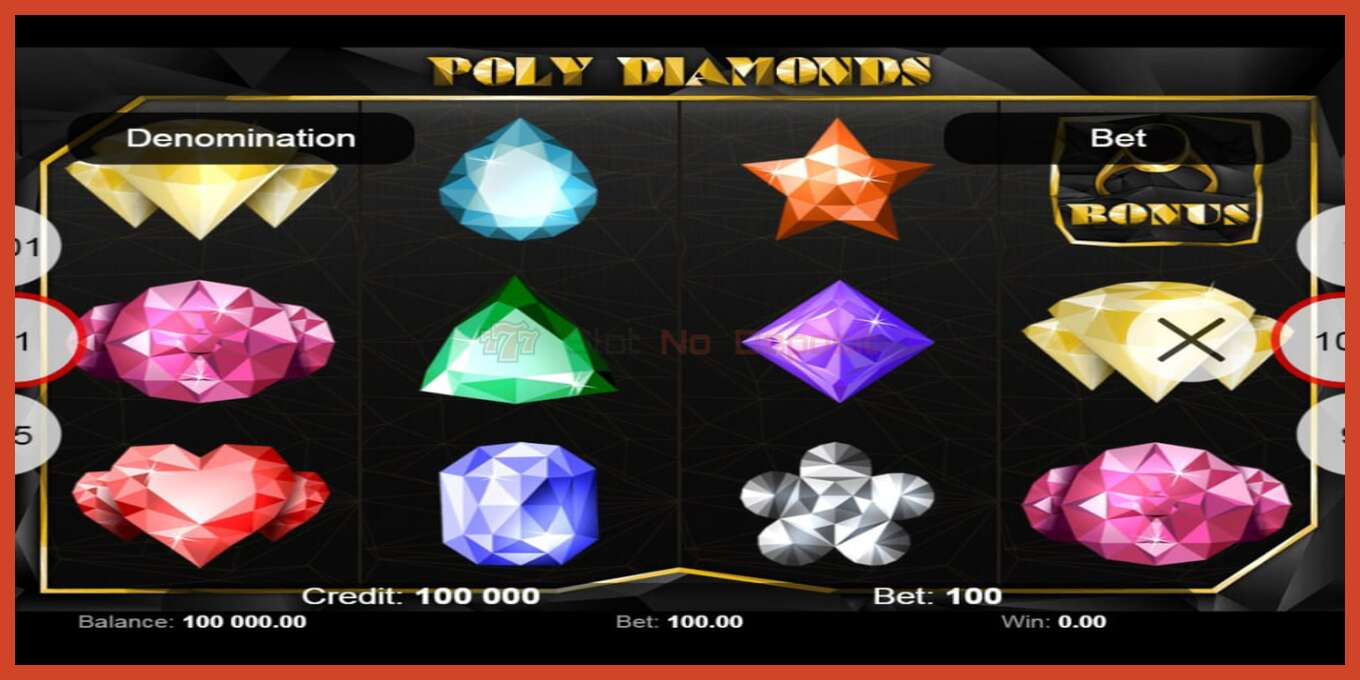 Slot screenshot: Poly Diamonds no deposit, number - 7