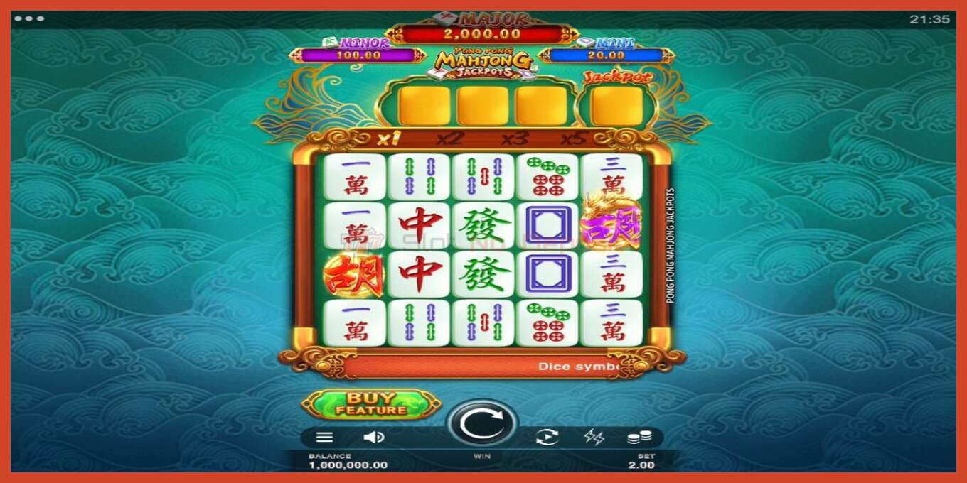 Slot pantaila-argazkia: Pong Pong Mahjong Jackpots gordailurik ez, zenbakia - 1