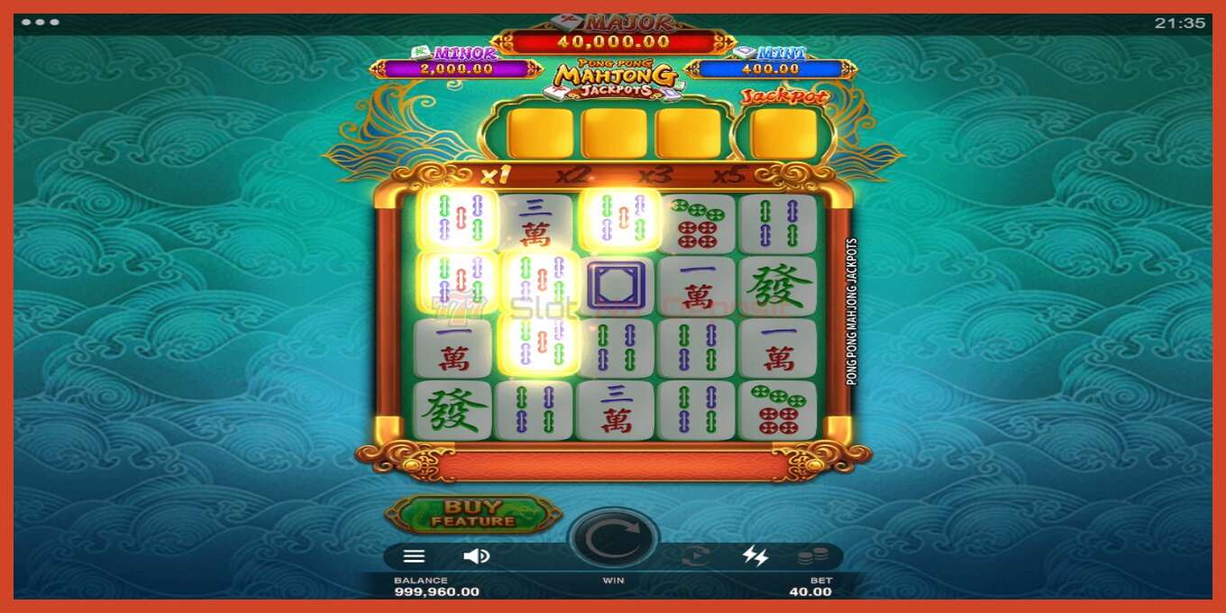 Slot pantaila-argazkia: Pong Pong Mahjong Jackpots gordailurik ez, zenbakia - 2