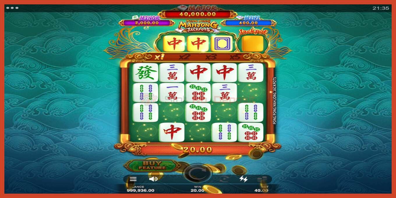 Slot pantaila-argazkia: Pong Pong Mahjong Jackpots gordailurik ez, zenbakia - 3