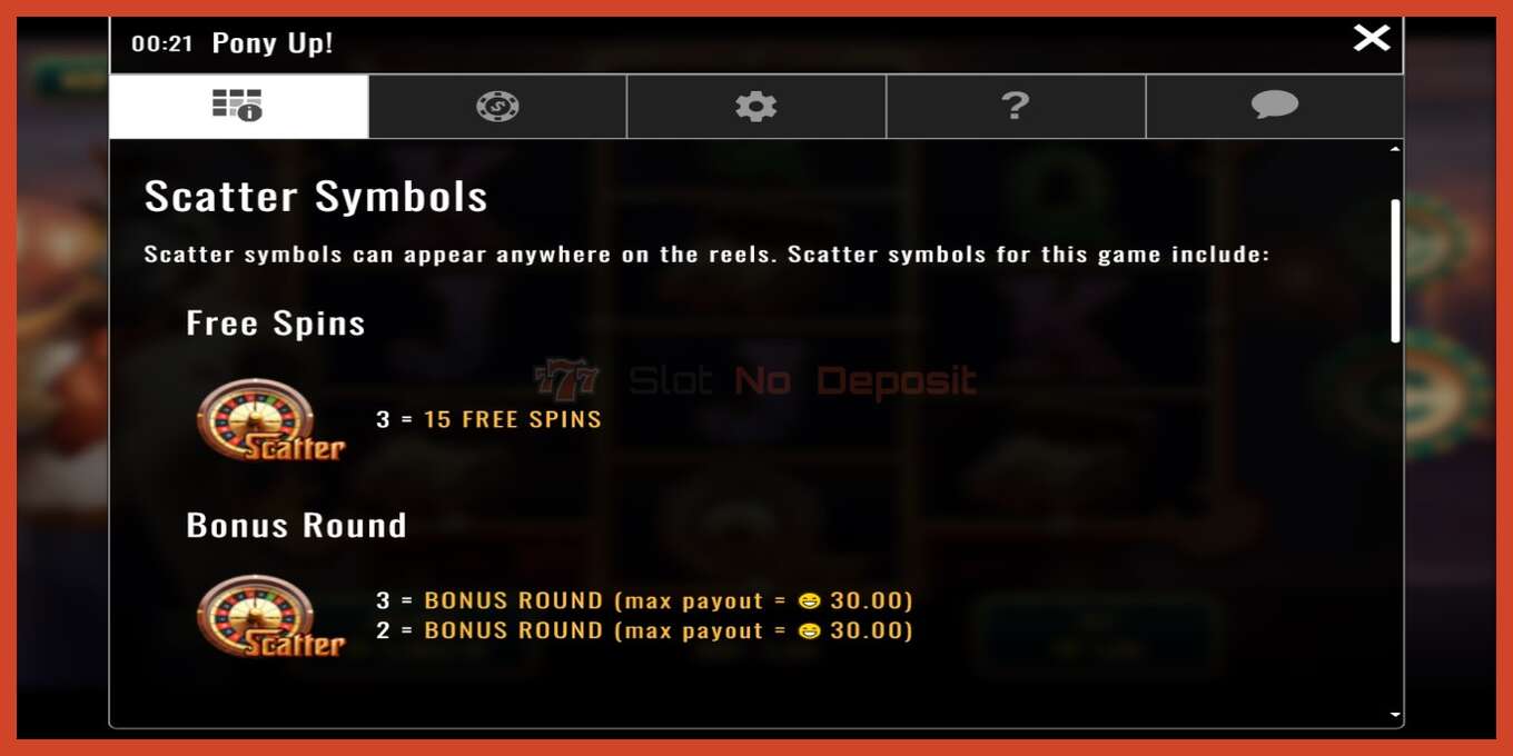 Slot screenshot: Pony Up no deposit, number - 4