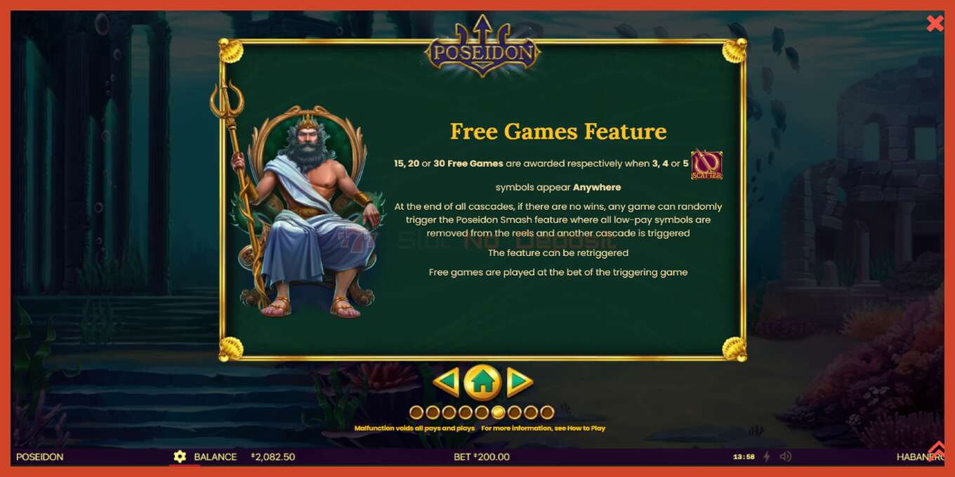 Slot screenshot: Poseidon no deposit, number - 7