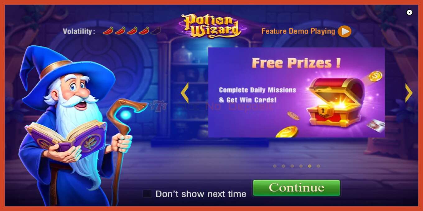 Slot තිර රුවක්: Potion Wizard තැන්පතු නැත, අංකය - 1