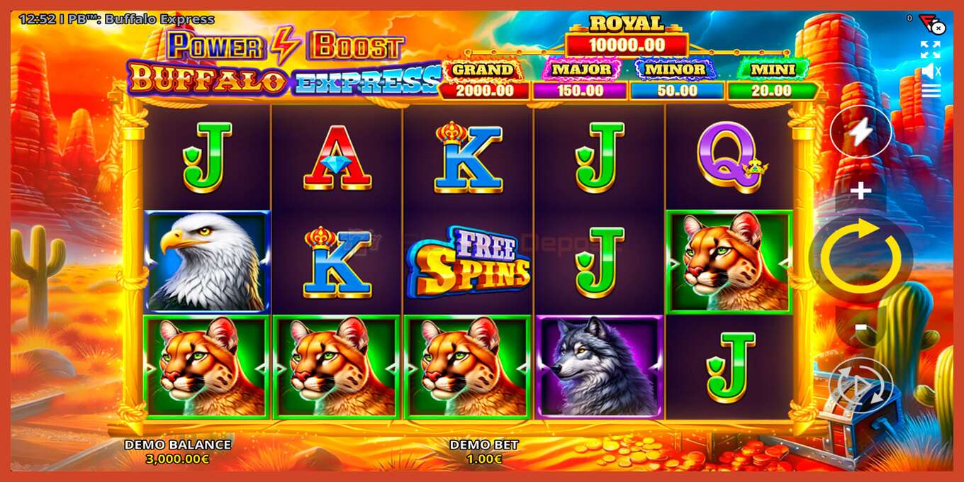 Slot screenshot: Power Boost: Buffalo Express no deposit, number - 1