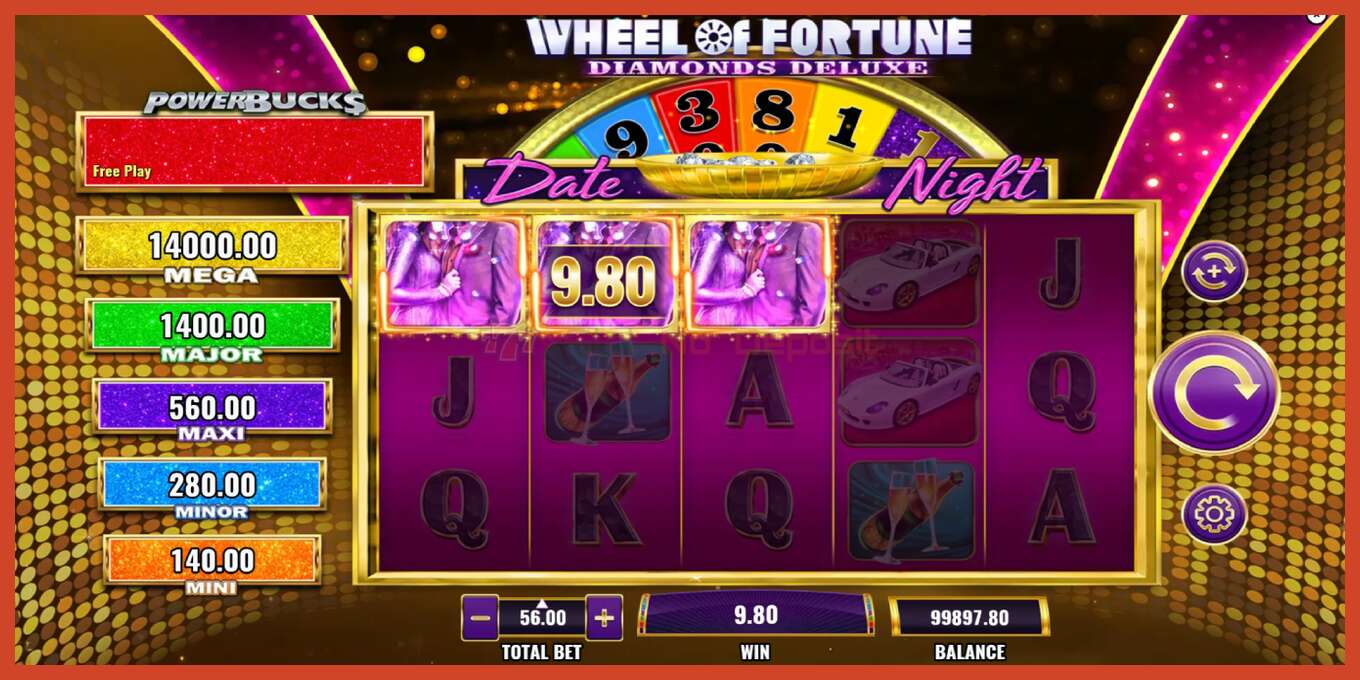 Yuva ekran görüntüsü: PowerBucks Wheel of Fortune Diamonds Deluxe Date Night depozito yok, sayı - 3