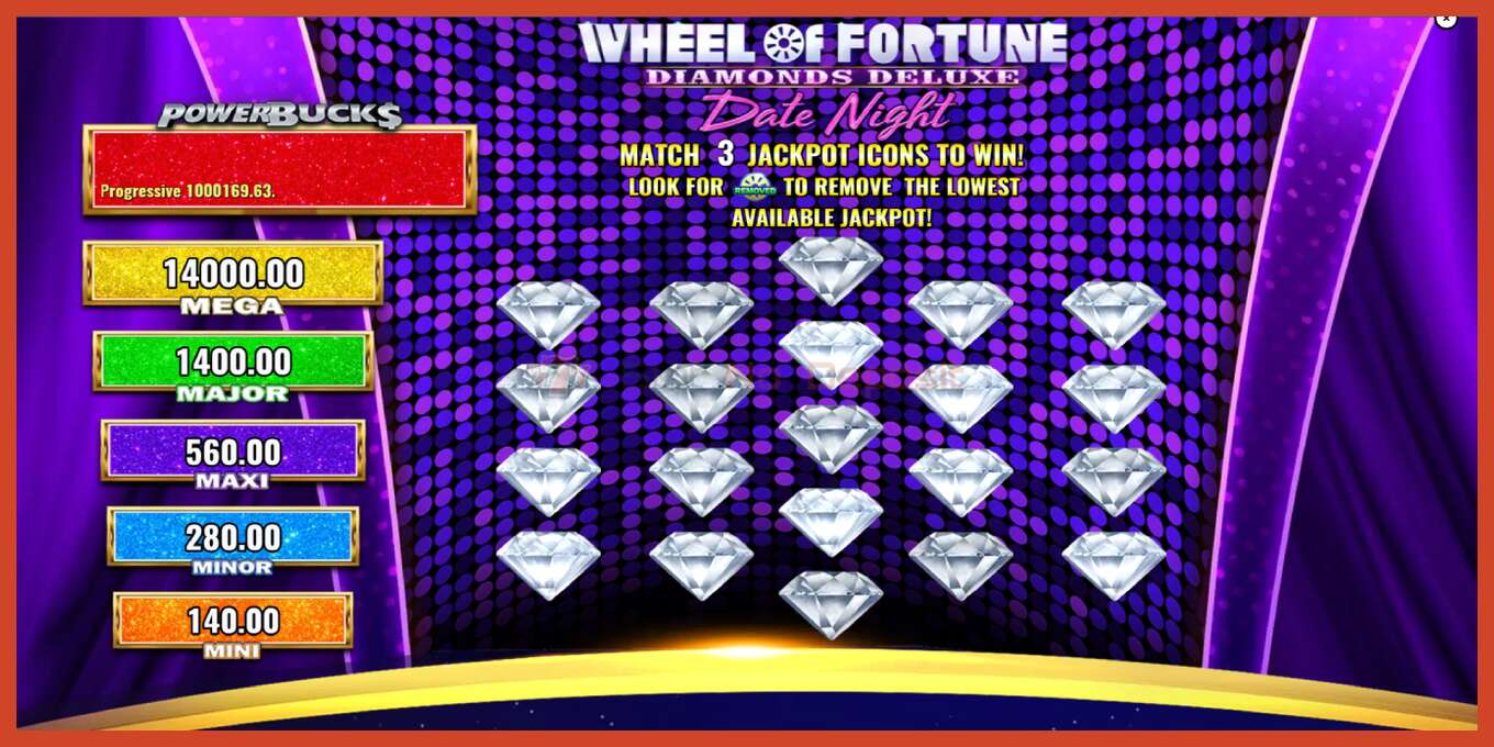 Yuva ekran görüntüsü: PowerBucks Wheel of Fortune Diamonds Deluxe Date Night depozito yok, sayı - 4