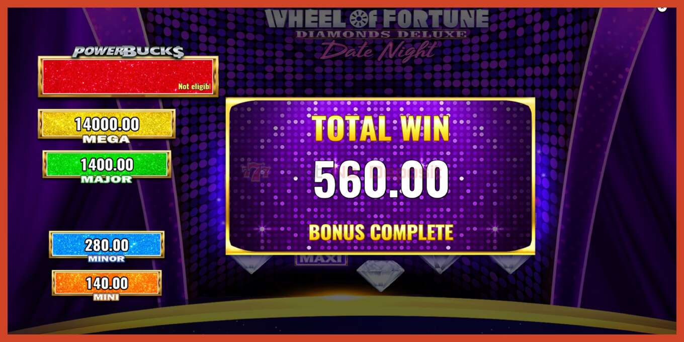 Yuva ekran görüntüsü: PowerBucks Wheel of Fortune Diamonds Deluxe Date Night depozito yok, sayı - 5