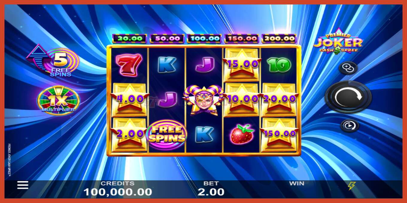 Slot screenshot: Premier Joker Cash Spree no deposit, number - 1