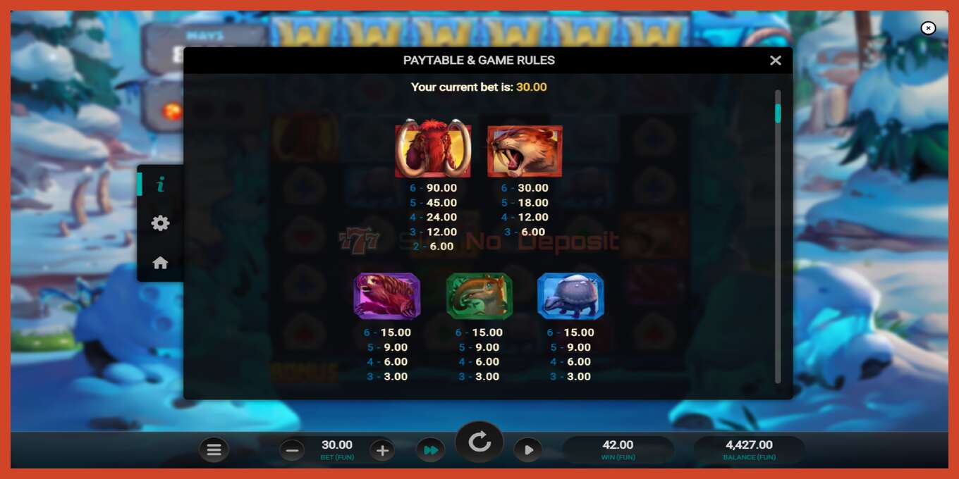 Slot screenshot: Primal Times Dream Drop no deposit, number - 5