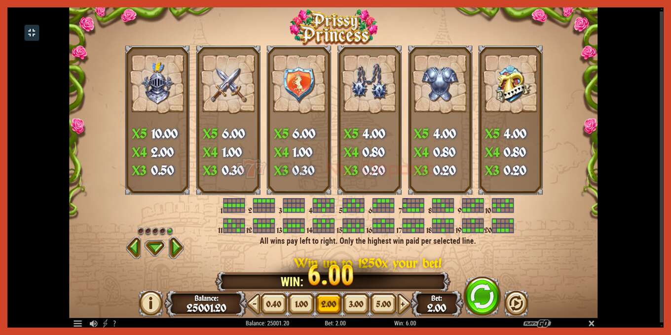 Slot screenshot: Prissy Princess no deposit, number - 6