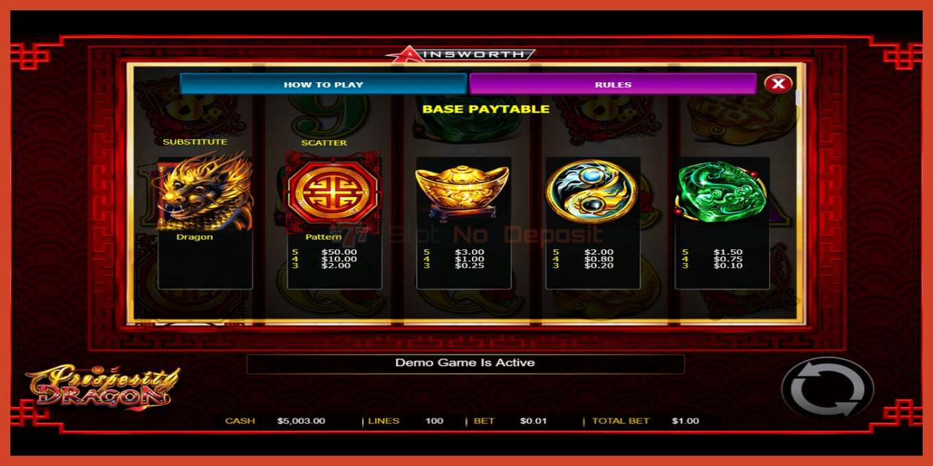 Slot screenshot: Prosperity Dragon no deposit, number - 3