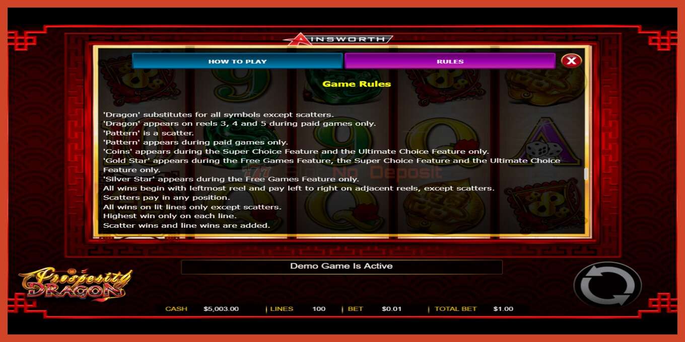 Slot screenshot: Prosperity Dragon no deposit, number - 4