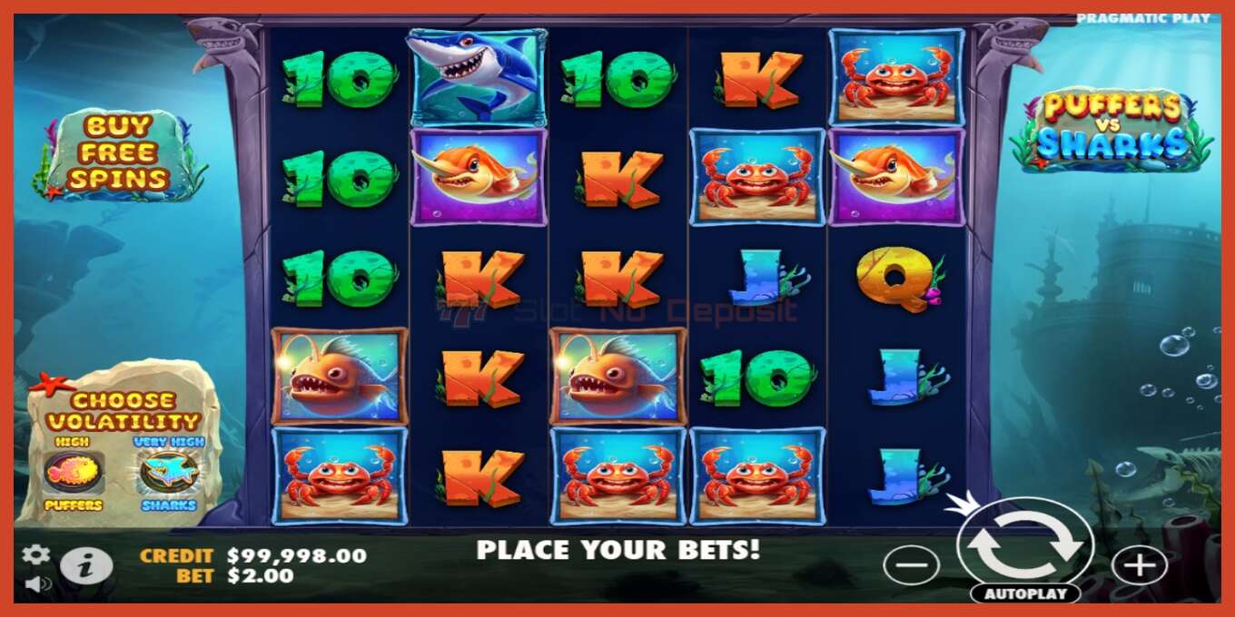 Slot screenshot: Puffers Vs Sharks no deposit, number - 2