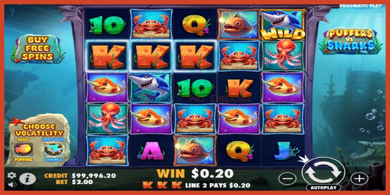 Slot screenshot: Puffers Vs Sharks no deposit, number - 3