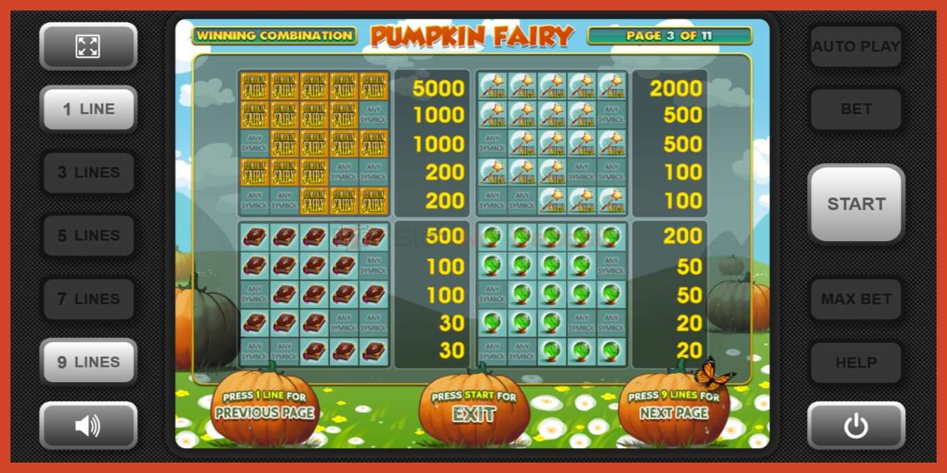 Slot screenshot: Pumpkin Fairy no deposit, number - 6