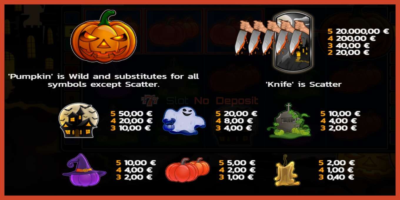 Slot screenshot: Pumpkin Horror no deposit, number - 4