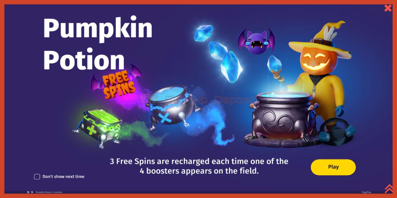 Slot скриншоту: Pumpkin Potion депозит жок, саны - 1