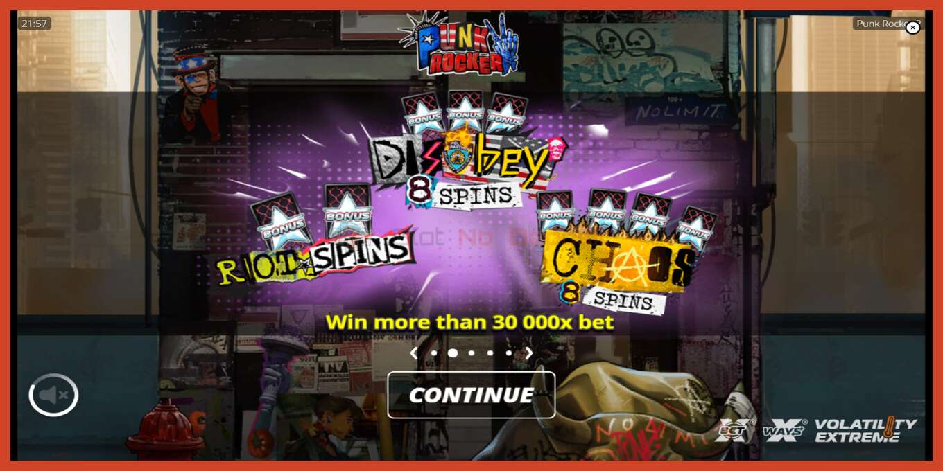 Slot screenshot: Punk Rocker 2 no deposit, number - 1