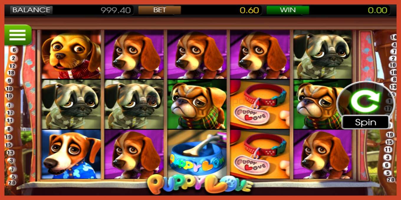 Slot screenshot: Puppy Love no deposit, number - 1