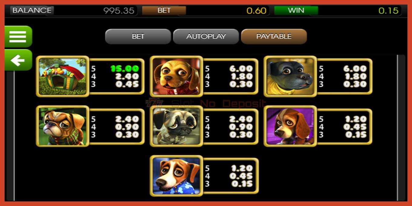 Slot screenshot: Puppy Love no deposit, number - 3