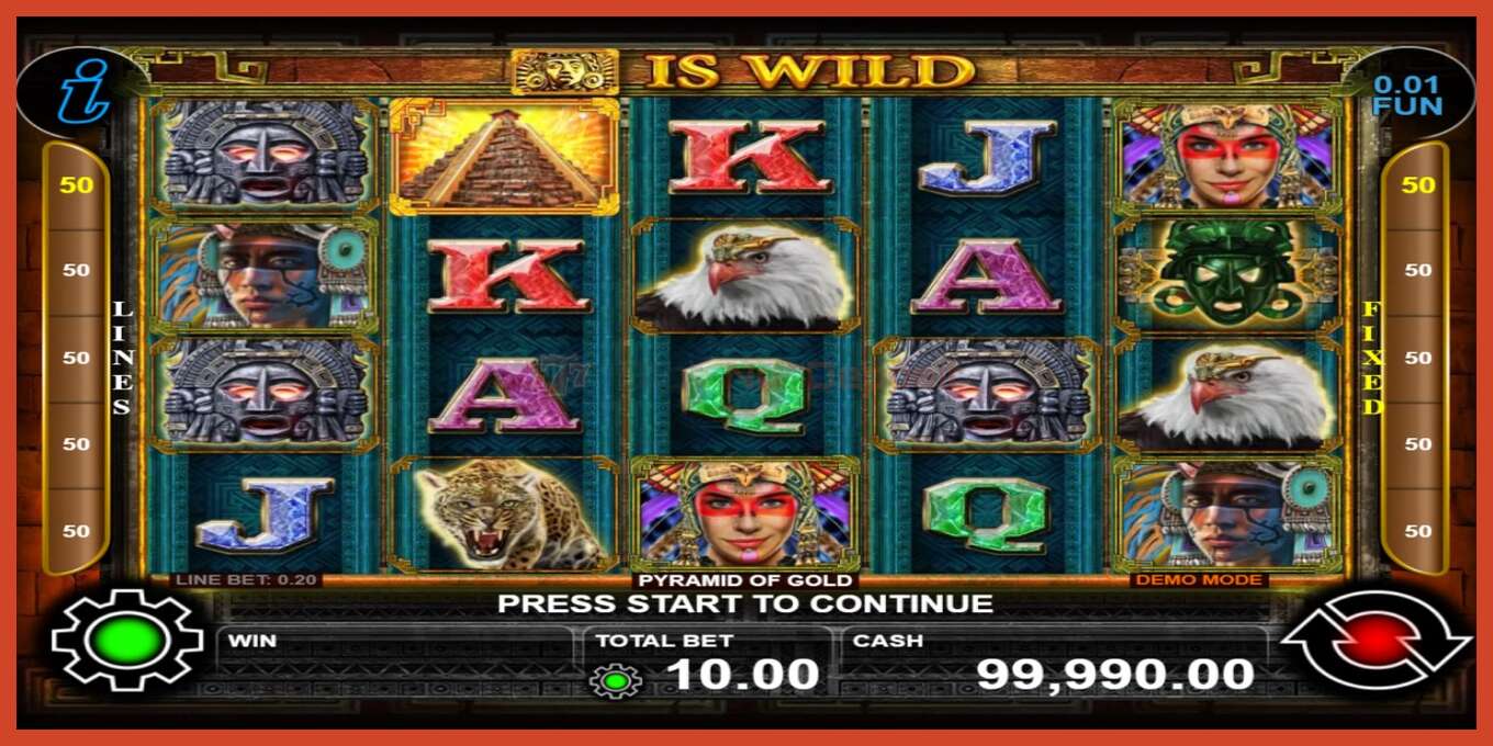 Slot screenshot: Pyramid of Gold no deposit, number - 1