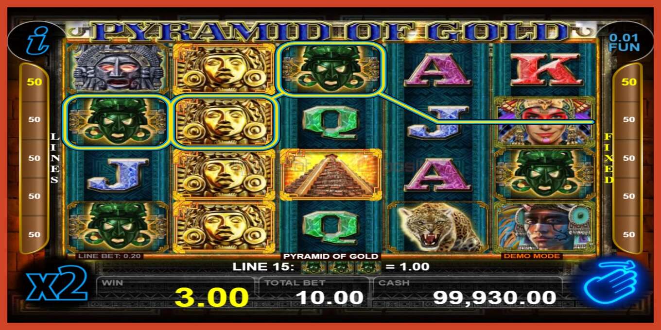 Slot screenshot: Pyramid of Gold no deposit, number - 2