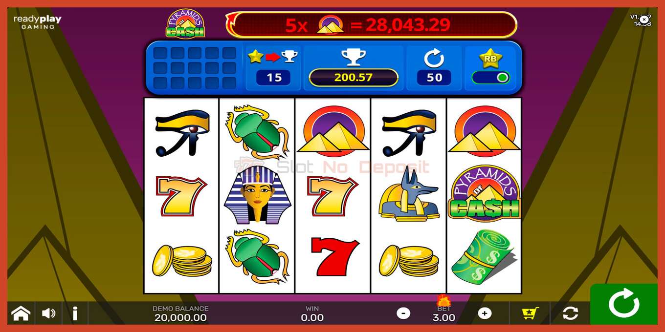 Slot screenshot: Pyramids of Cash with Reel Bingo no deposit, number - 1