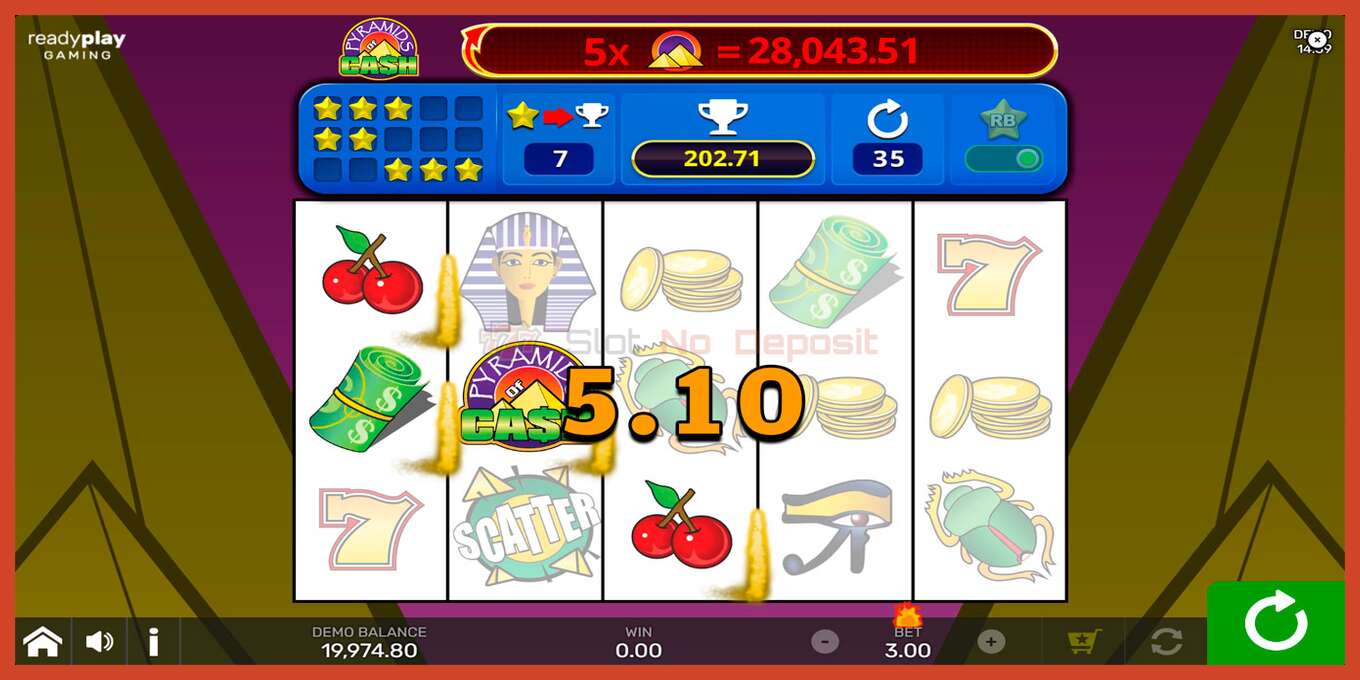 Slot screenshot: Pyramids of Cash with Reel Bingo no deposit, number - 4