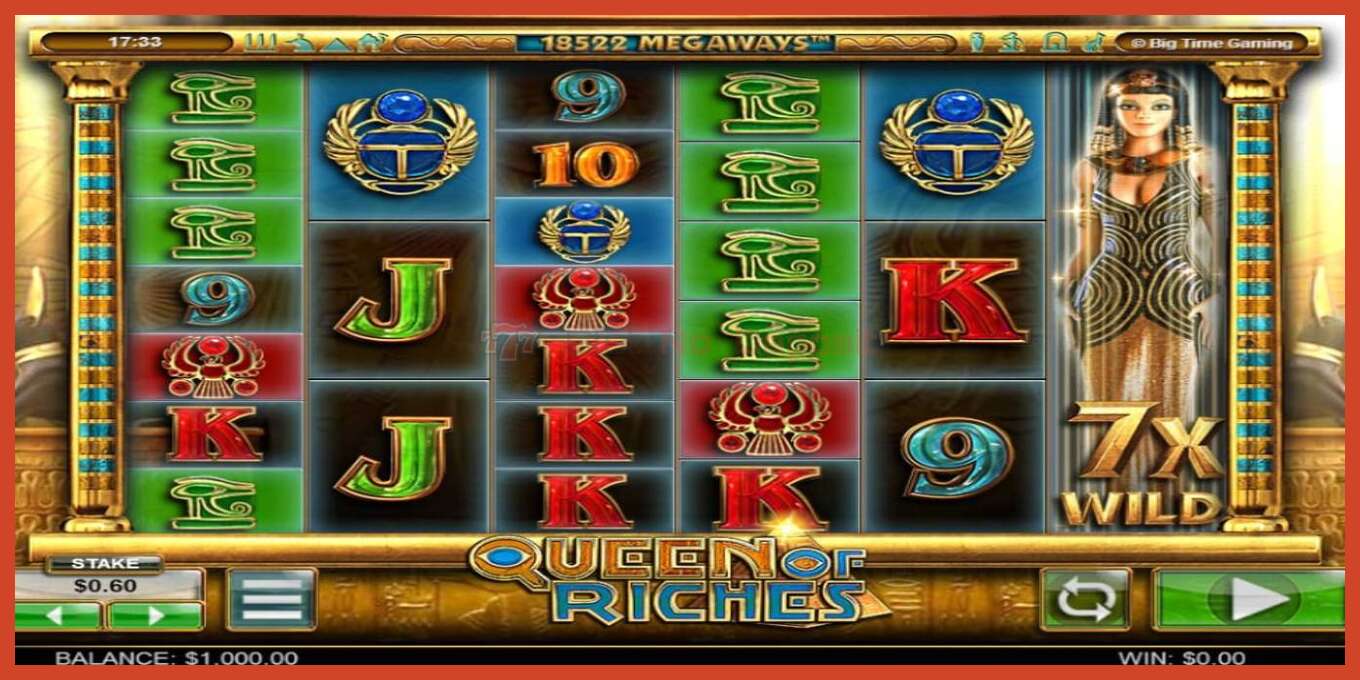 Slot screenshot: Queen of Riches no deposit, number - 1