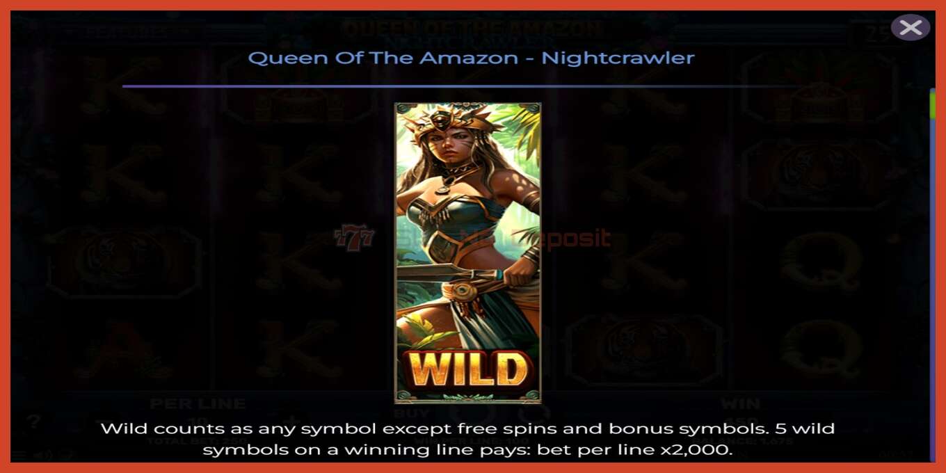 Скриншоти слот: Queen of the Amazon - Nightcrawler амонат нест, рақам - 4