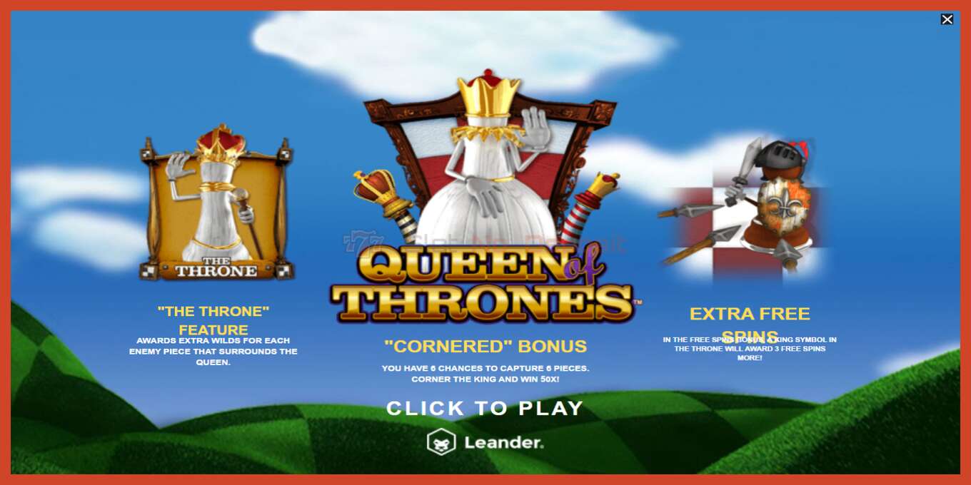 Slot screenshot: Queen of Thrones no deposit, number - 1