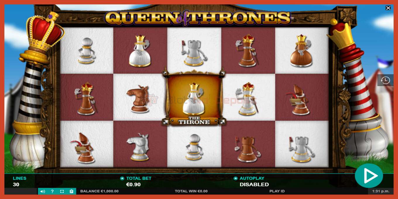 Slot screenshot: Queen of Thrones no deposit, number - 2