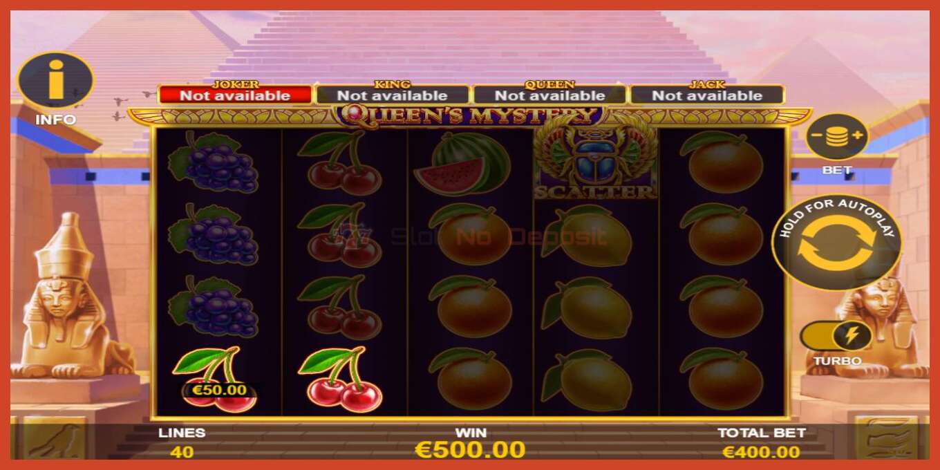 Slot screenshot: Queens Mystery no deposit, number - 4