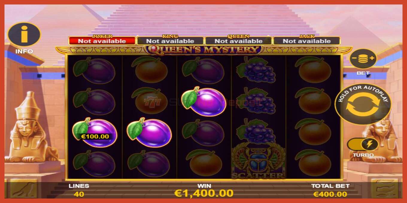 Slot screenshot: Queens Mystery no deposit, number - 5