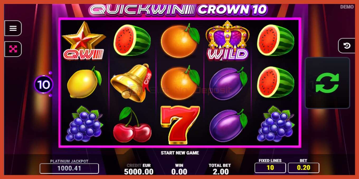 Captură de ecran pentru slot: Quick Win Crown 10 fara depozit, număr - 1