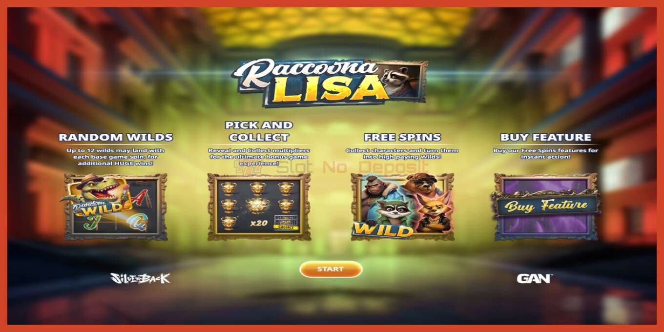 Slot screenshot: Raccoona Lisa no deposit, number - 1