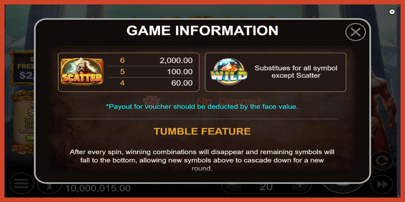 Slot screenshot: Rage of Olympus no deposit, number - 7