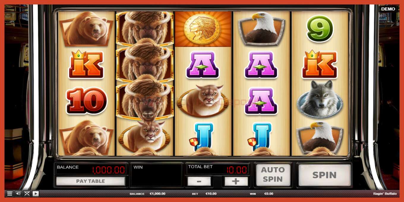 Slot screenshot: Ragin Buffalo no deposit, number - 2