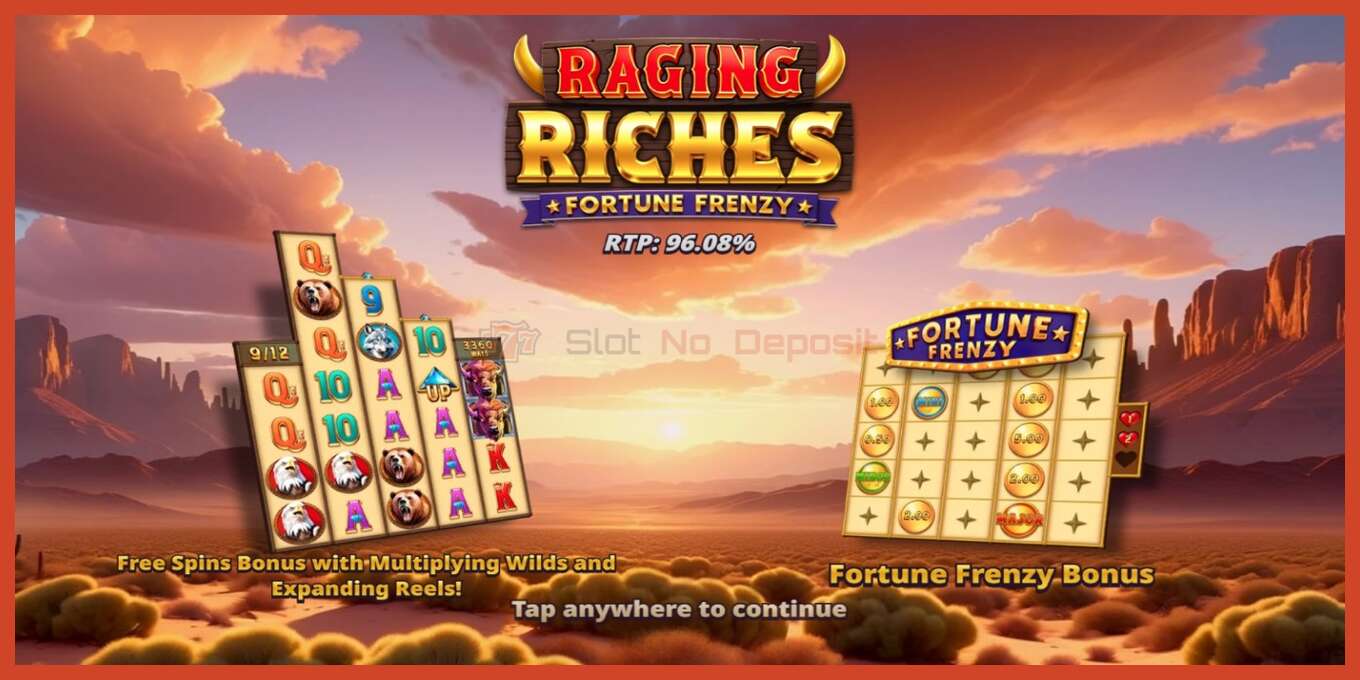 Slotin kuvakaappaus: Raging Riches ei talletusta, määrä - 1