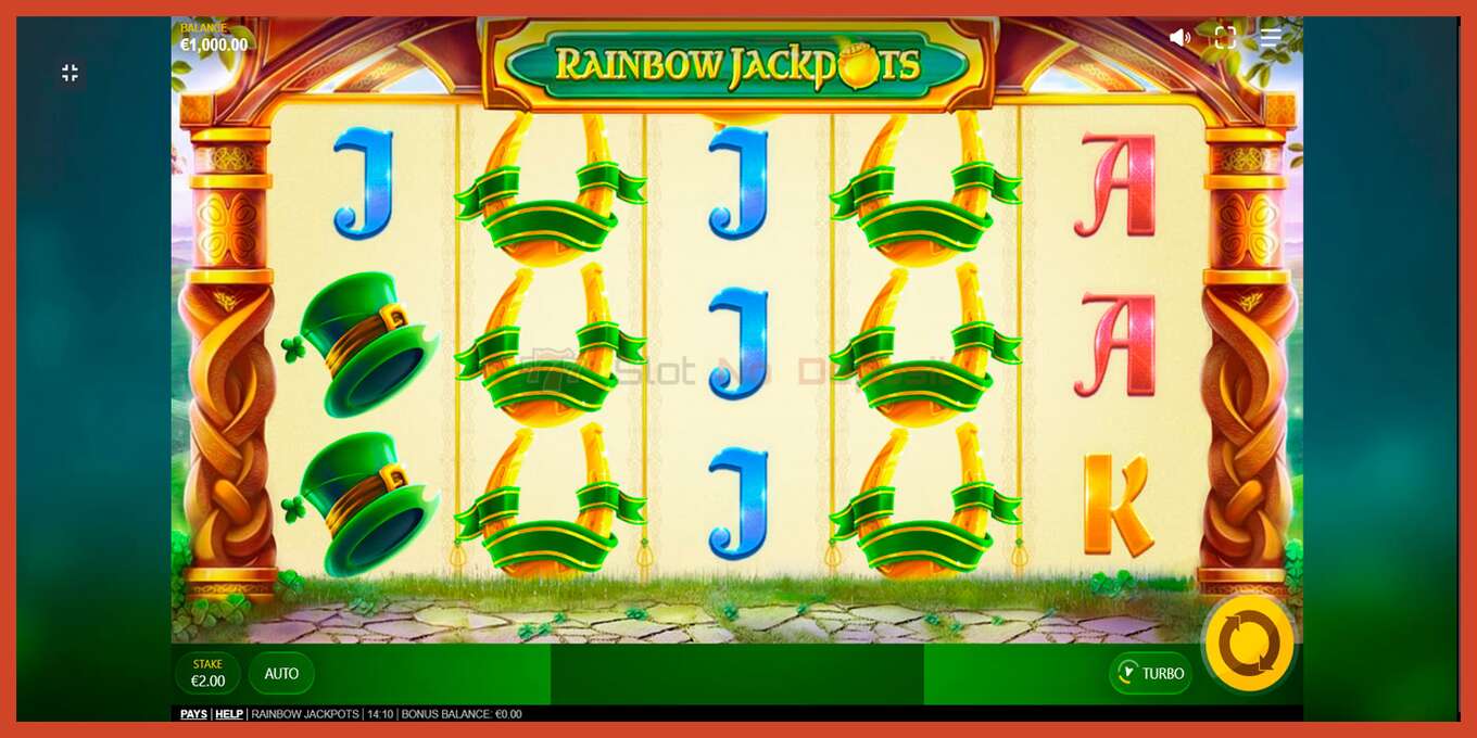 Slot screenshot: Rainbow Jackpots no deposit, number - 1