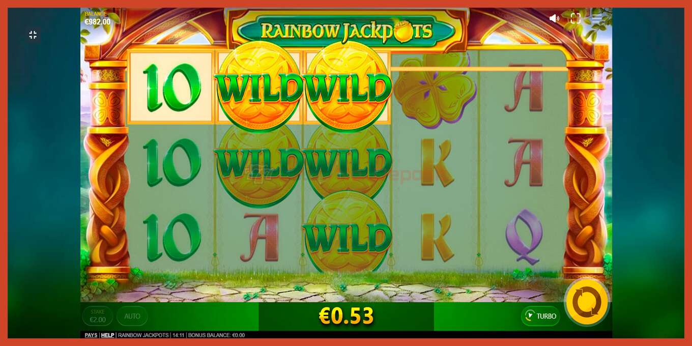 Slot screenshot: Rainbow Jackpots no deposit, number - 2