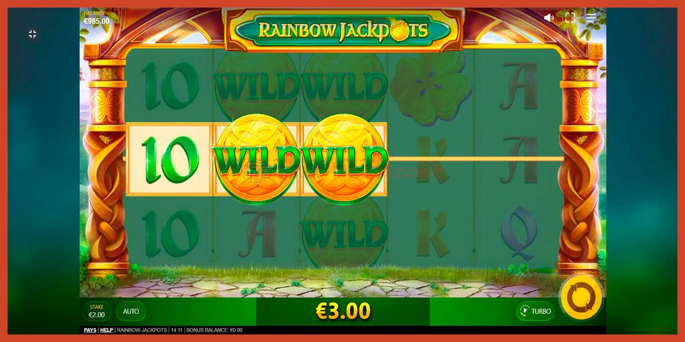 Slot screenshot: Rainbow Jackpots no deposit, number - 3