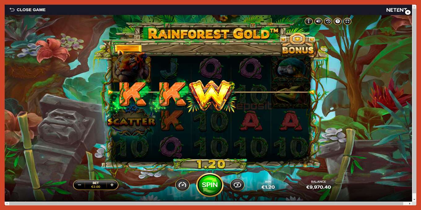 Slot skrinshoti: Rainforest Gold depozit yoq, raqam - 5