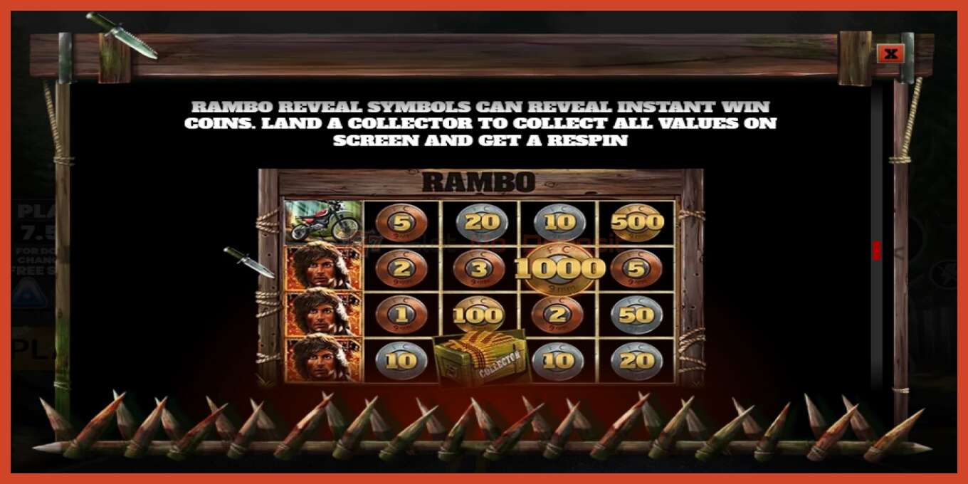 Slot screenshot: Rambo no deposit, number - 4