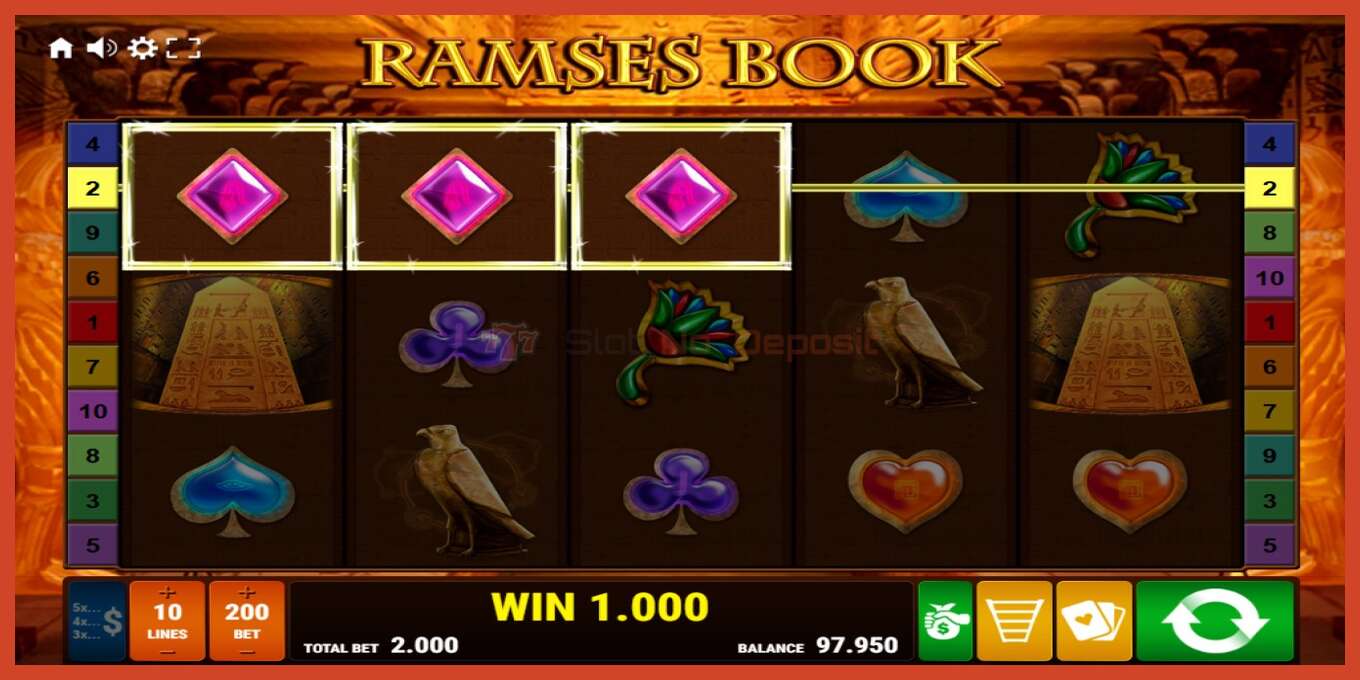 Slot screenshot: Ramses Book nincs letét, szám - 2