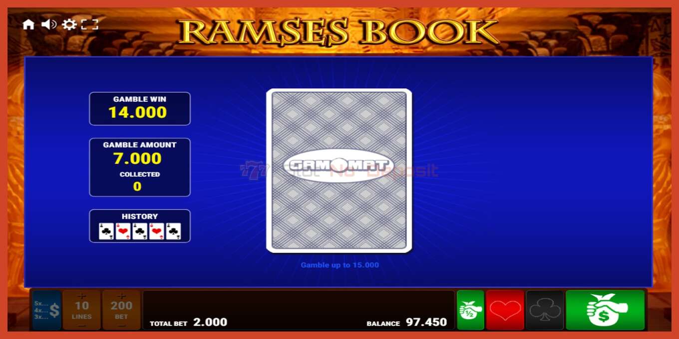 Slot screenshot: Ramses Book nincs letét, szám - 4